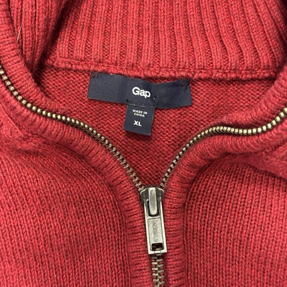 Gap Men’s XL Red Half Zip Sweater Pullover Classic Heritage 100% Durable Cotton - Picture 10 of 12